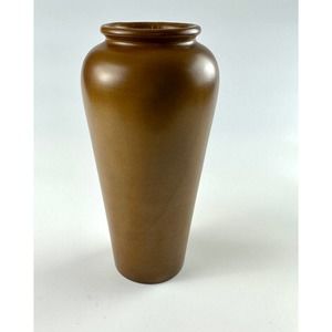 Large Turned Wood Vase 10.5" Tall Rich Medium Brown Color